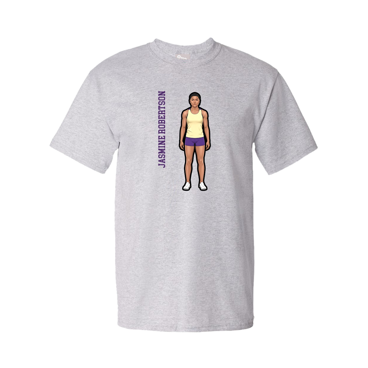 Youth Tee — Name Vertical in Grey