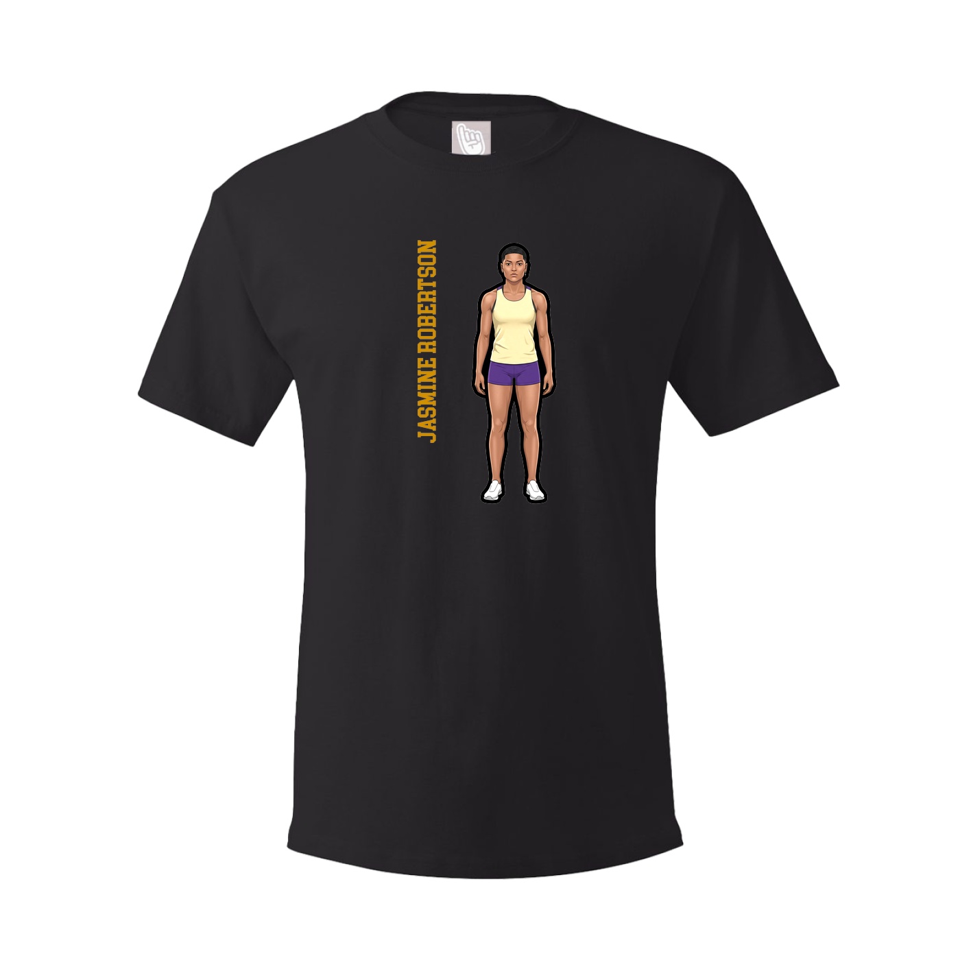 Youth Tee — Name Vertical in Black