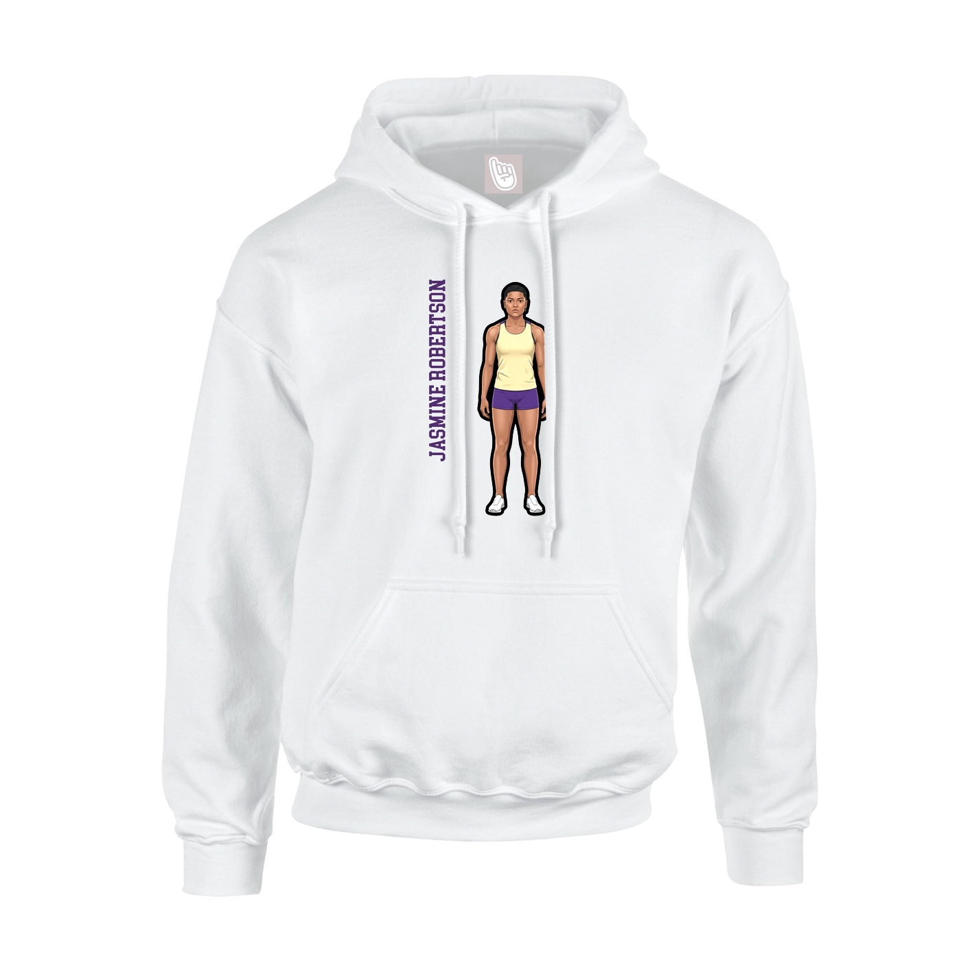 Hoodie — Name Vertical in White