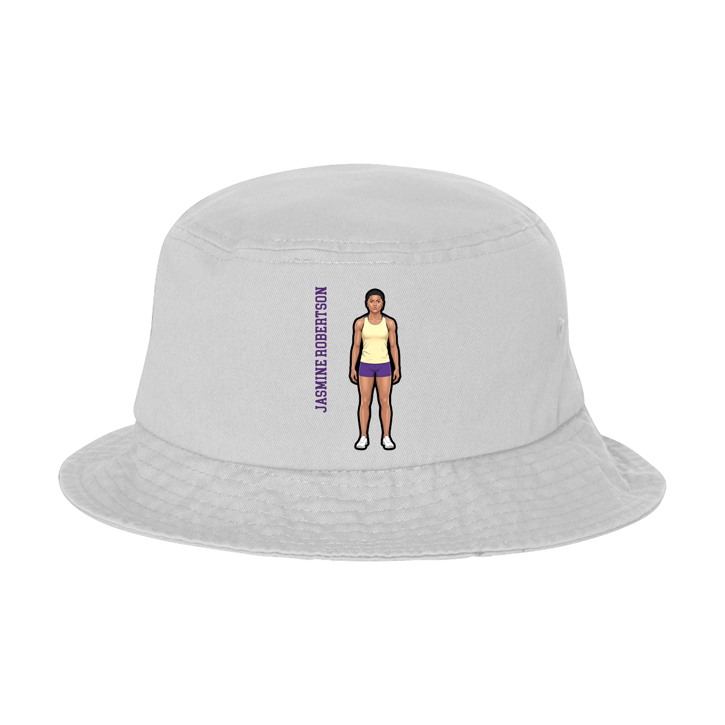 Bucket Cap — Name Vertical in White