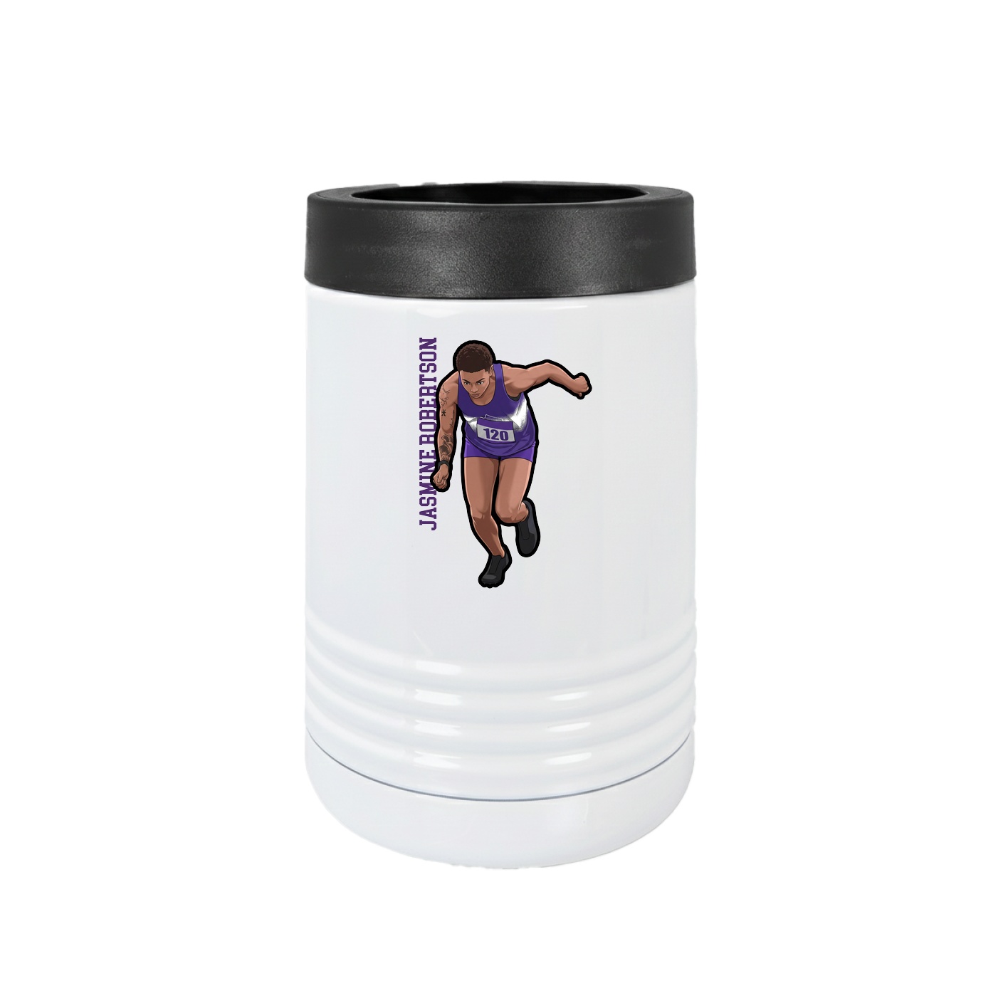 Beverage Holder — Name Vertical in White