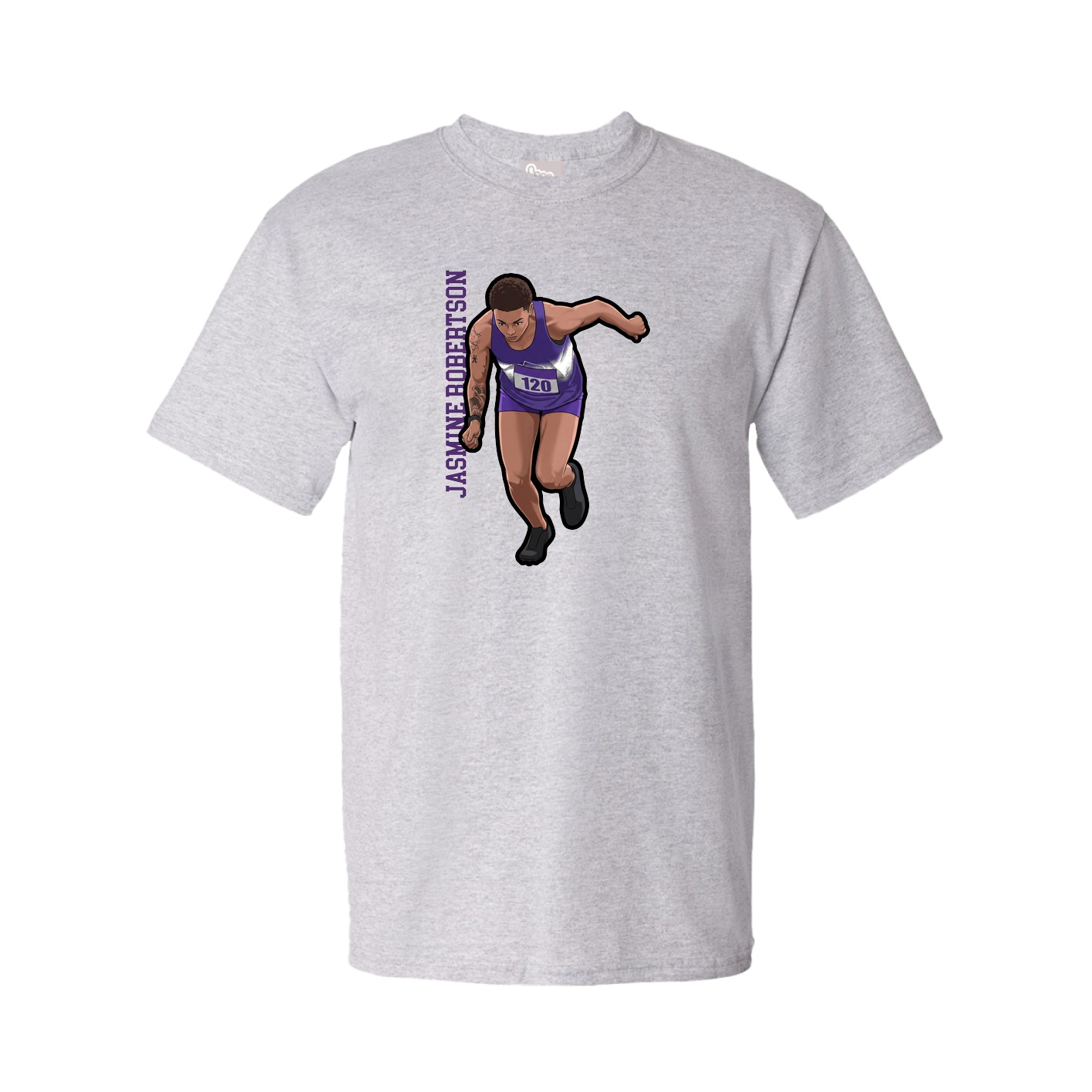 Tee — Name Vertical in Grey