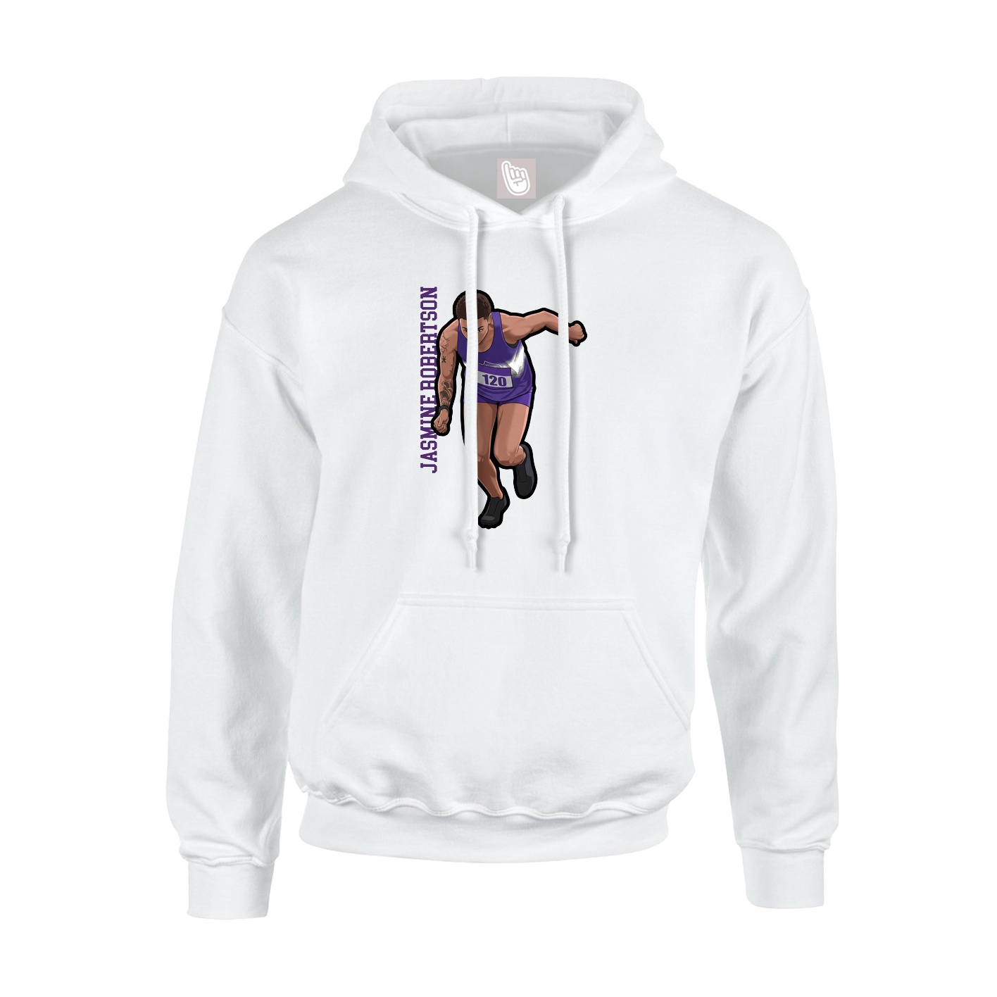 Youth Hoodie — Name Vertical in White