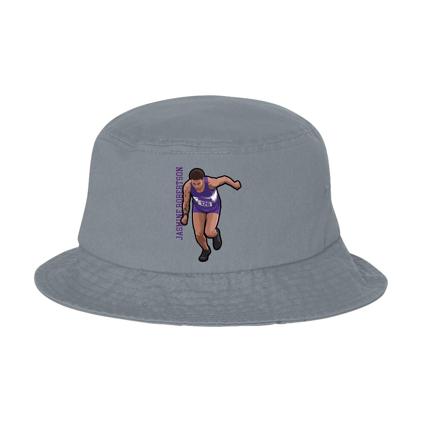 Bucket Cap — Name Vertical in Grey