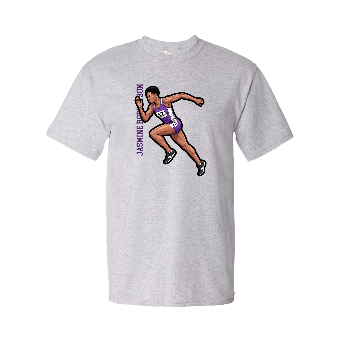 Tee — Name Vertical in Grey