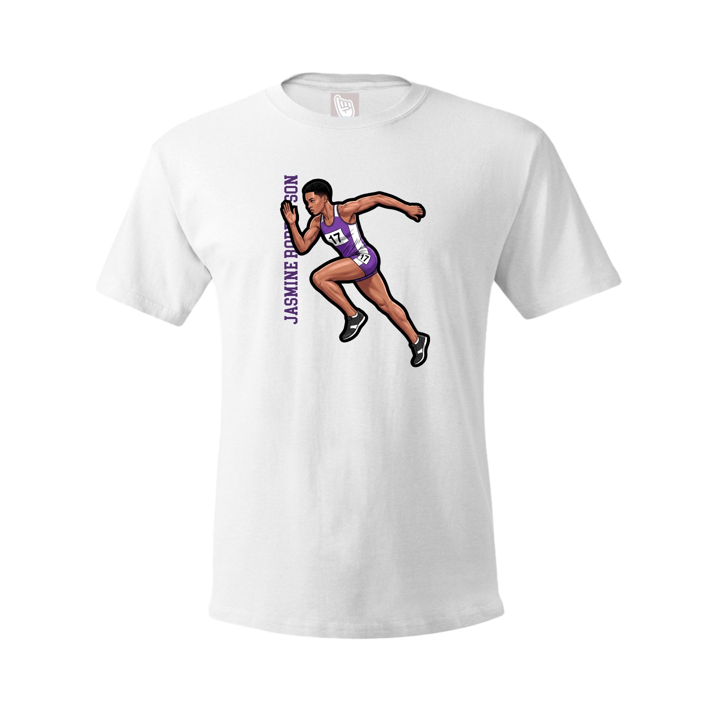 Tee — Name Vertical in White