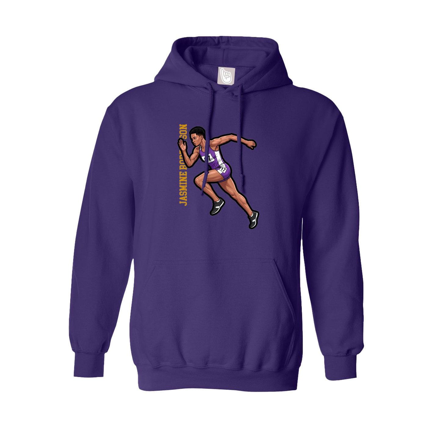 Hoodie — Name Vertical in Purple