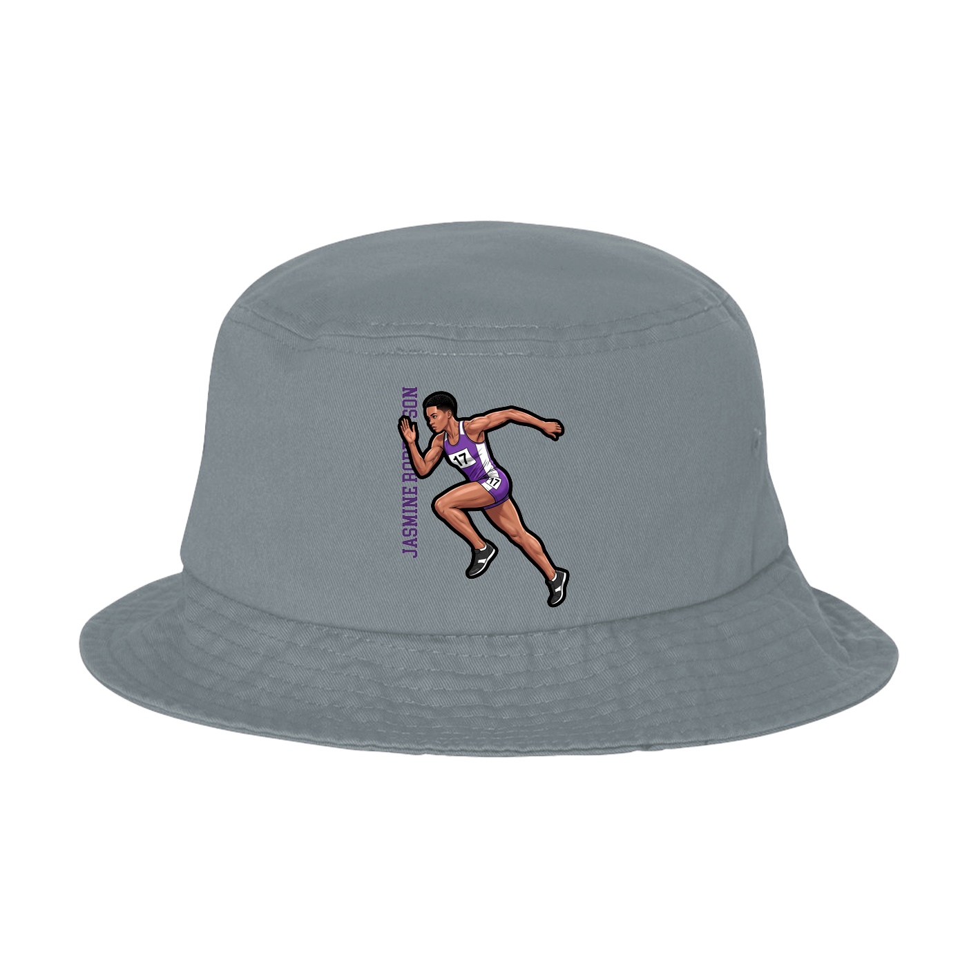 Bucket Cap — Name Vertical in Grey