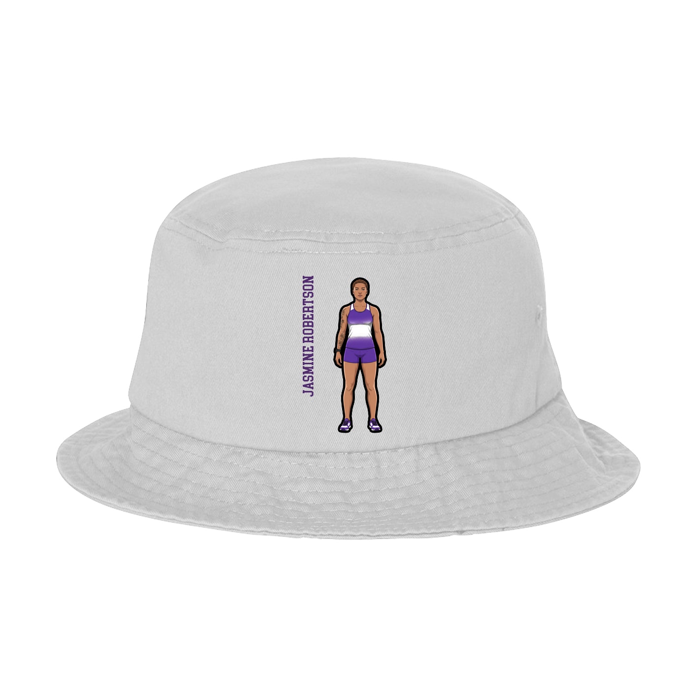 Bucket Cap — Name Vertical in White
