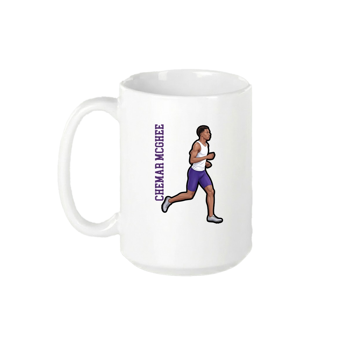 15oz Coffee Mug — Name Vertical in White