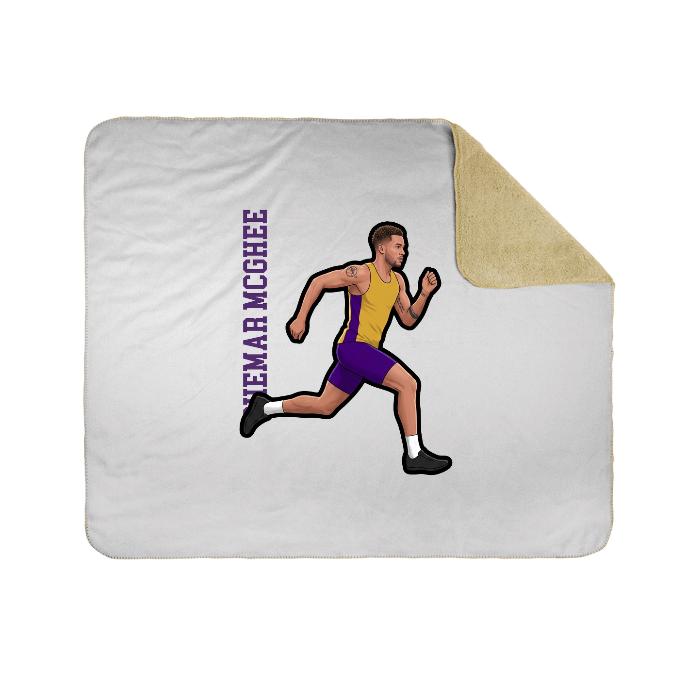 Throw Blanket — Name Vertical in White