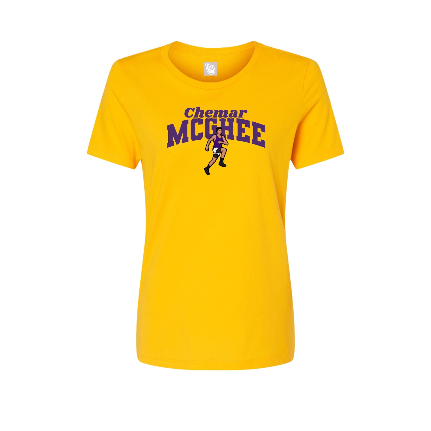 Fitted Women's Tee — Signature Arch in Gold