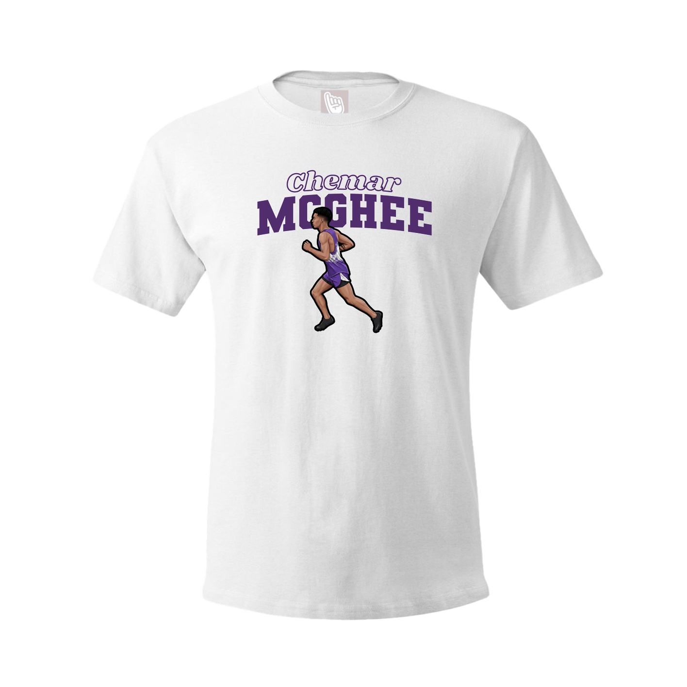 Youth Tee — Name Arch in White