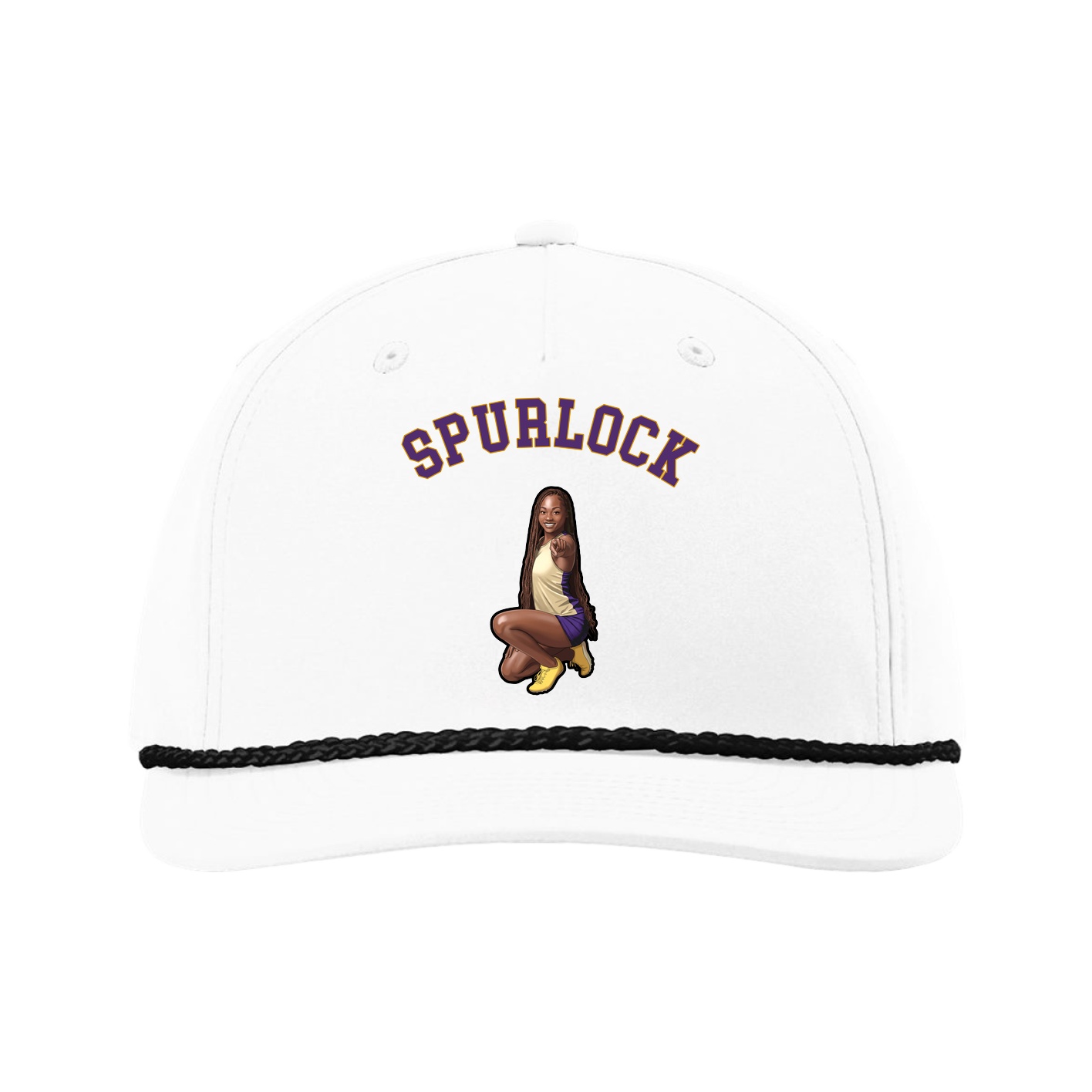 Five-Panel Classic Rope Cap — Shirsey Arch in White