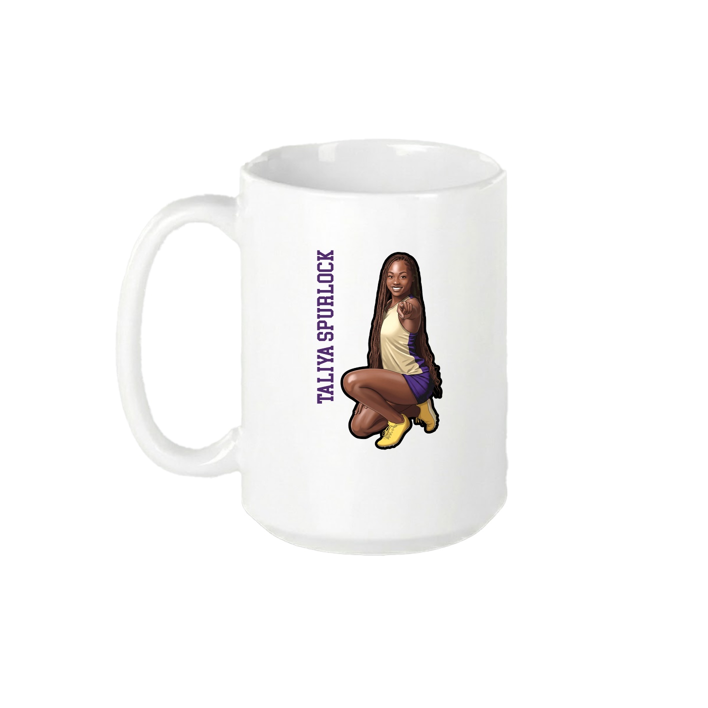 15oz Coffee Mug — Name Vertical in White