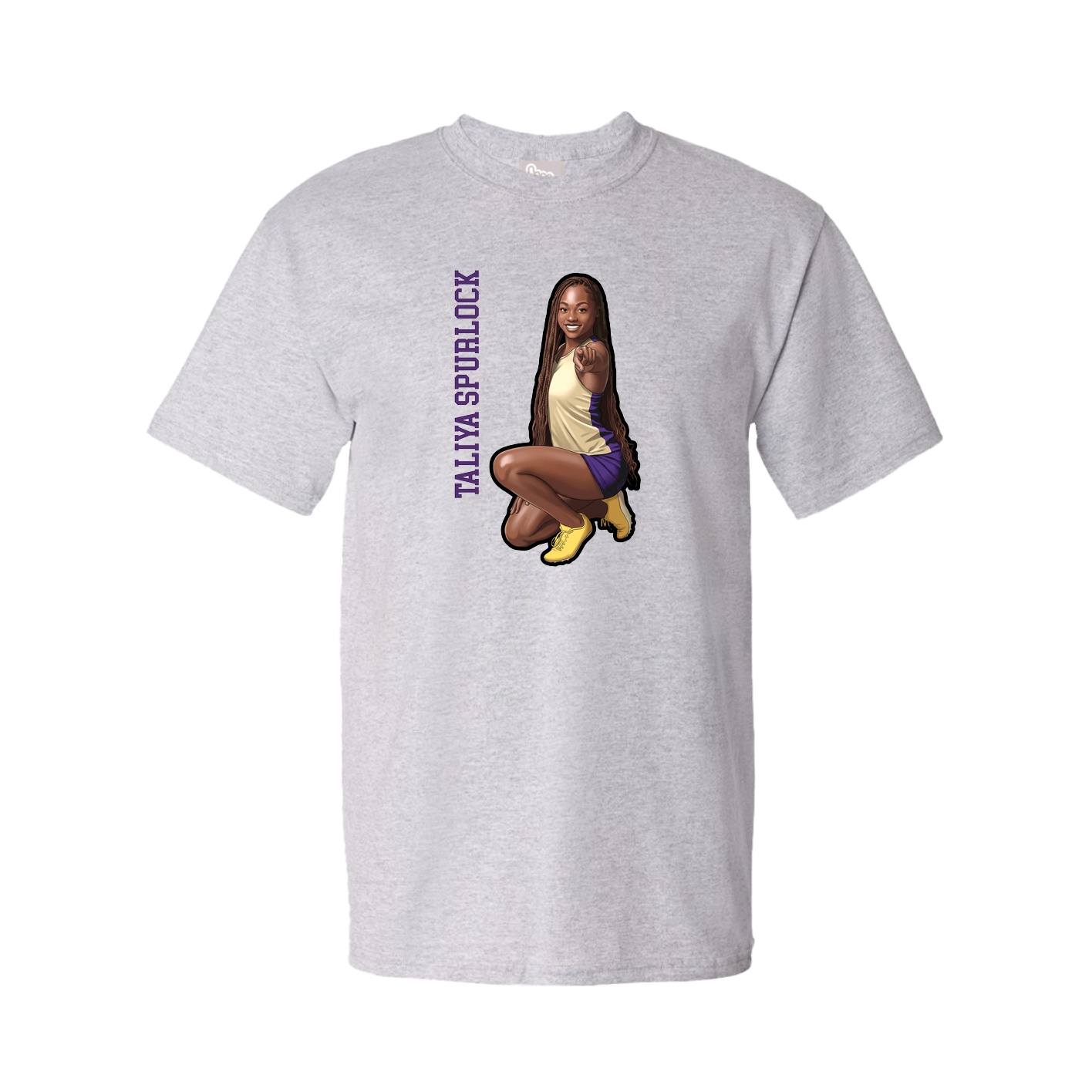 Youth Tee — Name Vertical in Grey