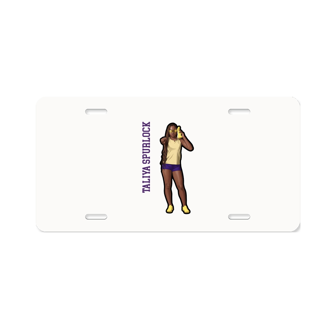 License Plate — Name Vertical in Classic
