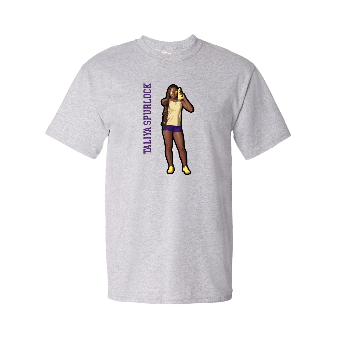 Tee — Name Vertical in Grey