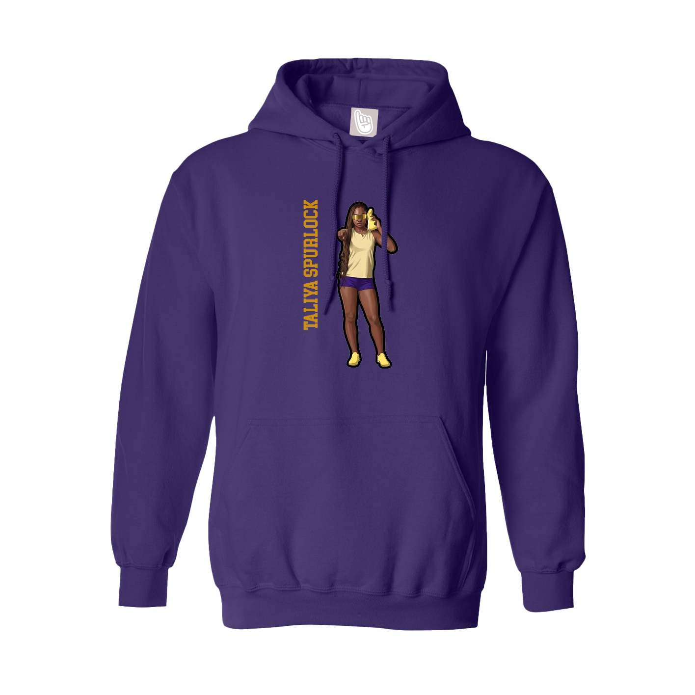 Hoodie — Name Vertical in Purple