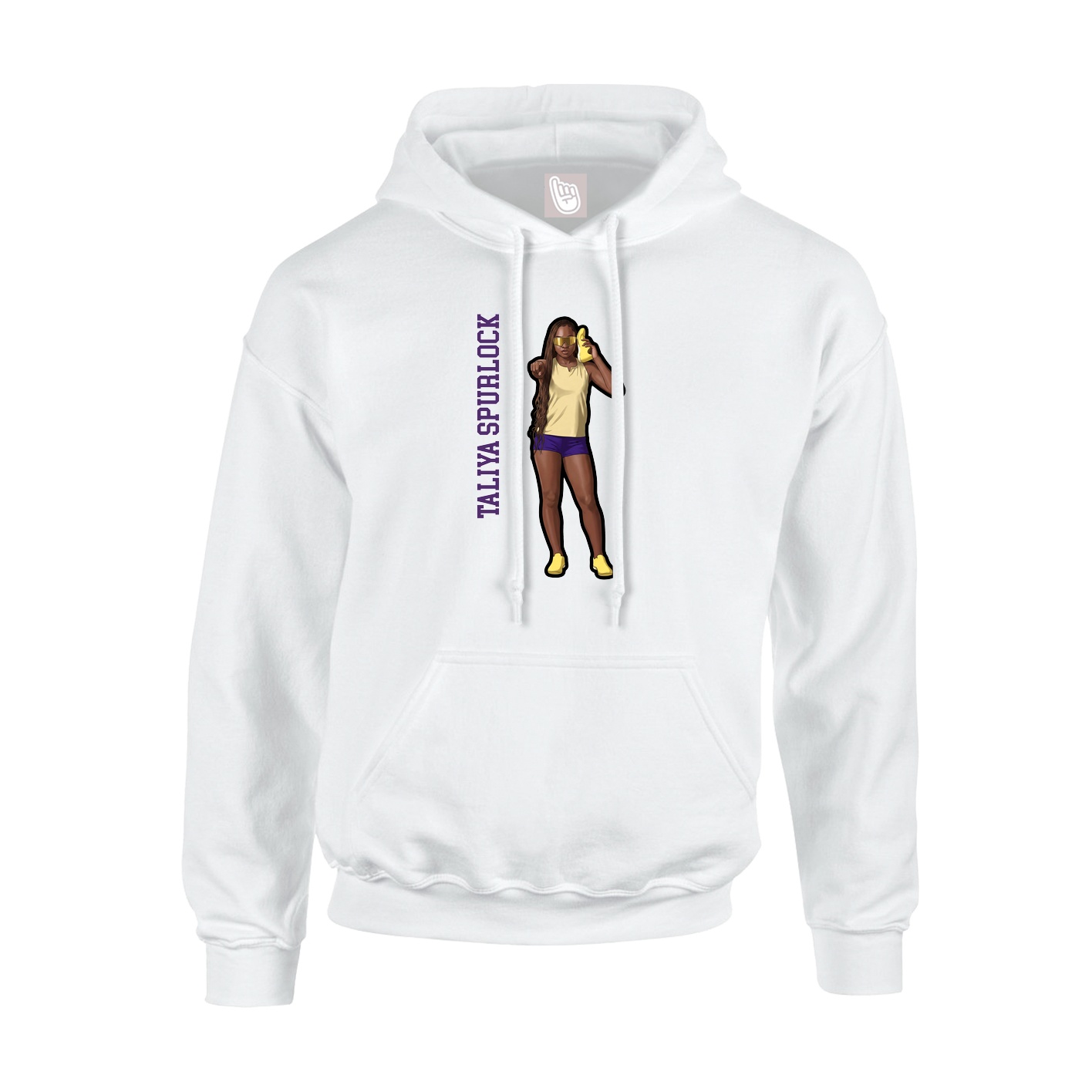 Youth Hoodie — Name Vertical in White