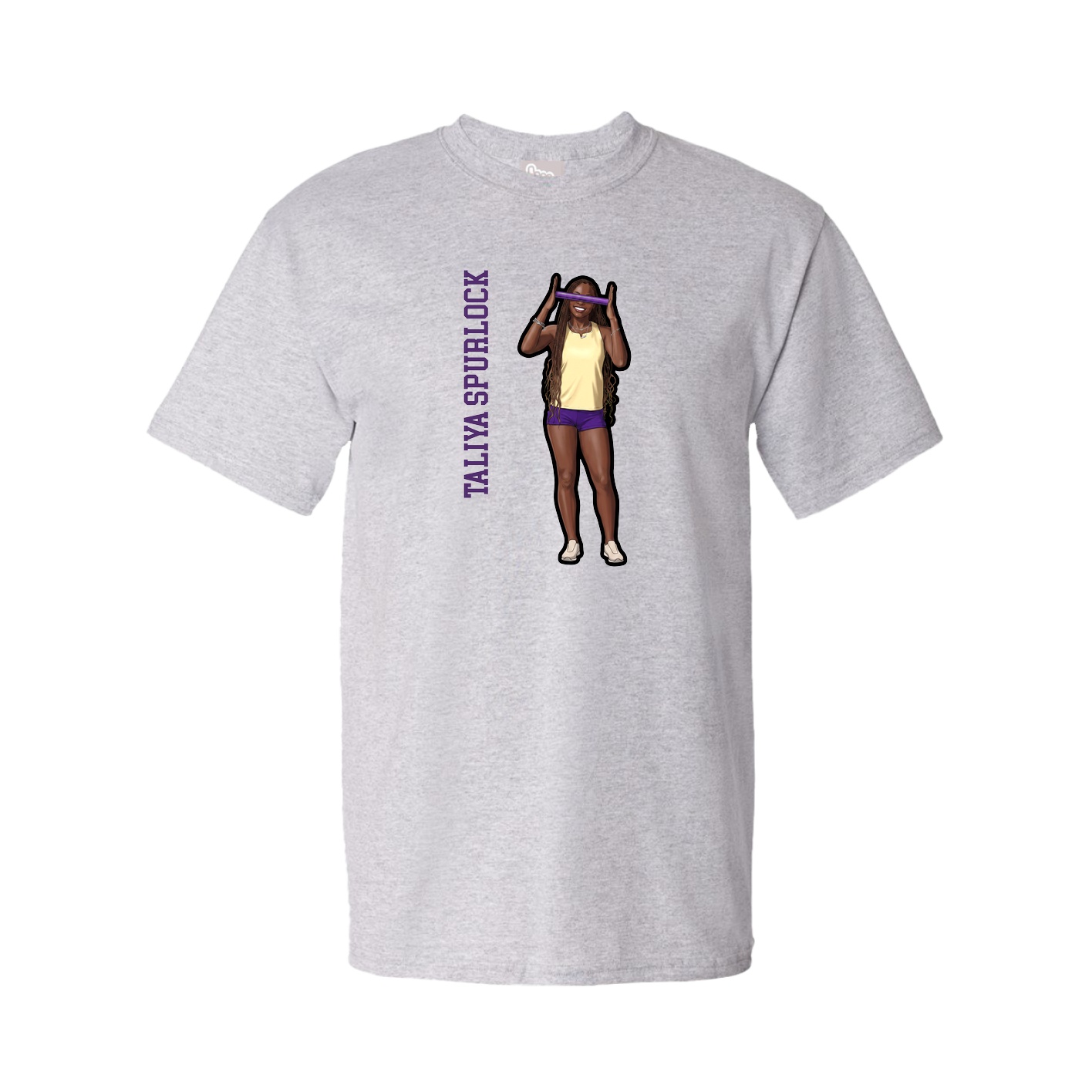 Youth Tee — Name Vertical in Grey
