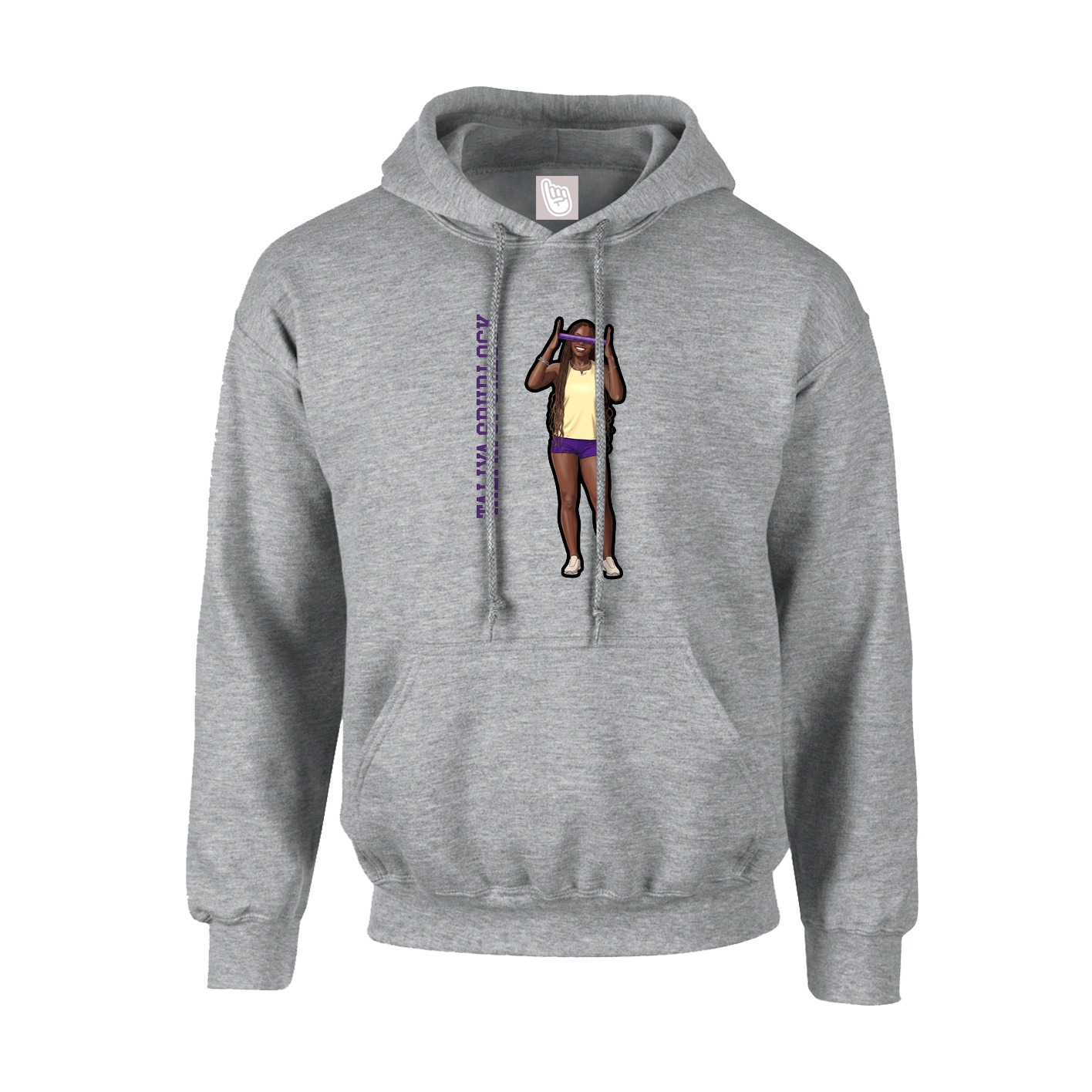 Hoodie — Name Vertical in Grey