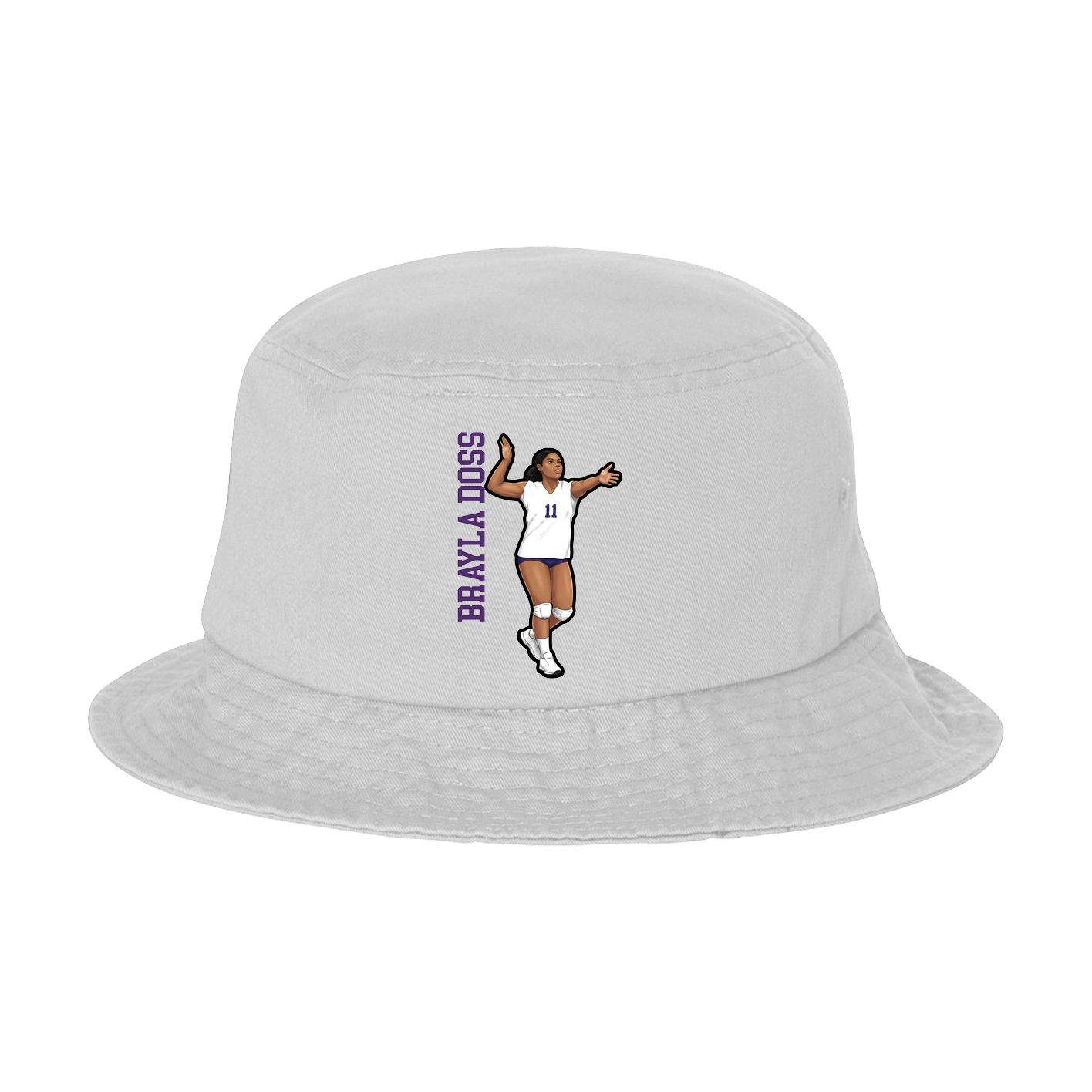 Bucket Cap — Name Vertical in White