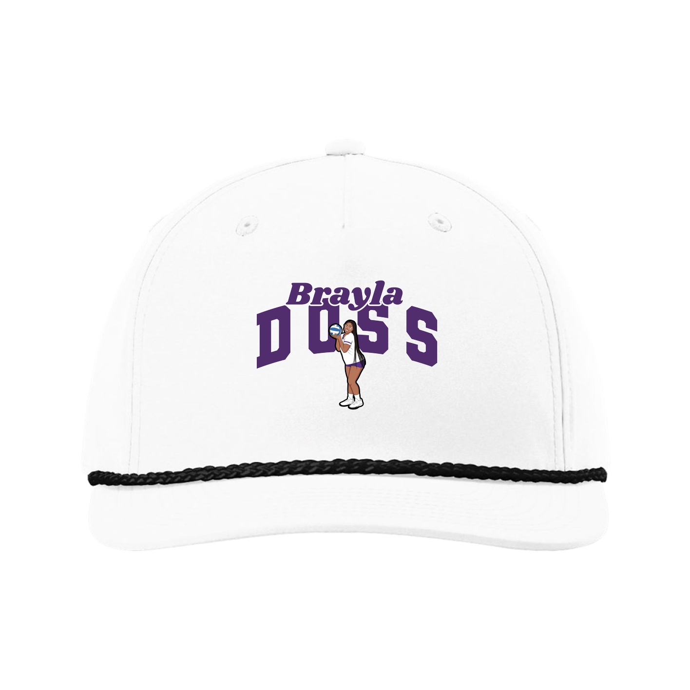 Five-Panel Classic Rope Cap — Signature Arch in White