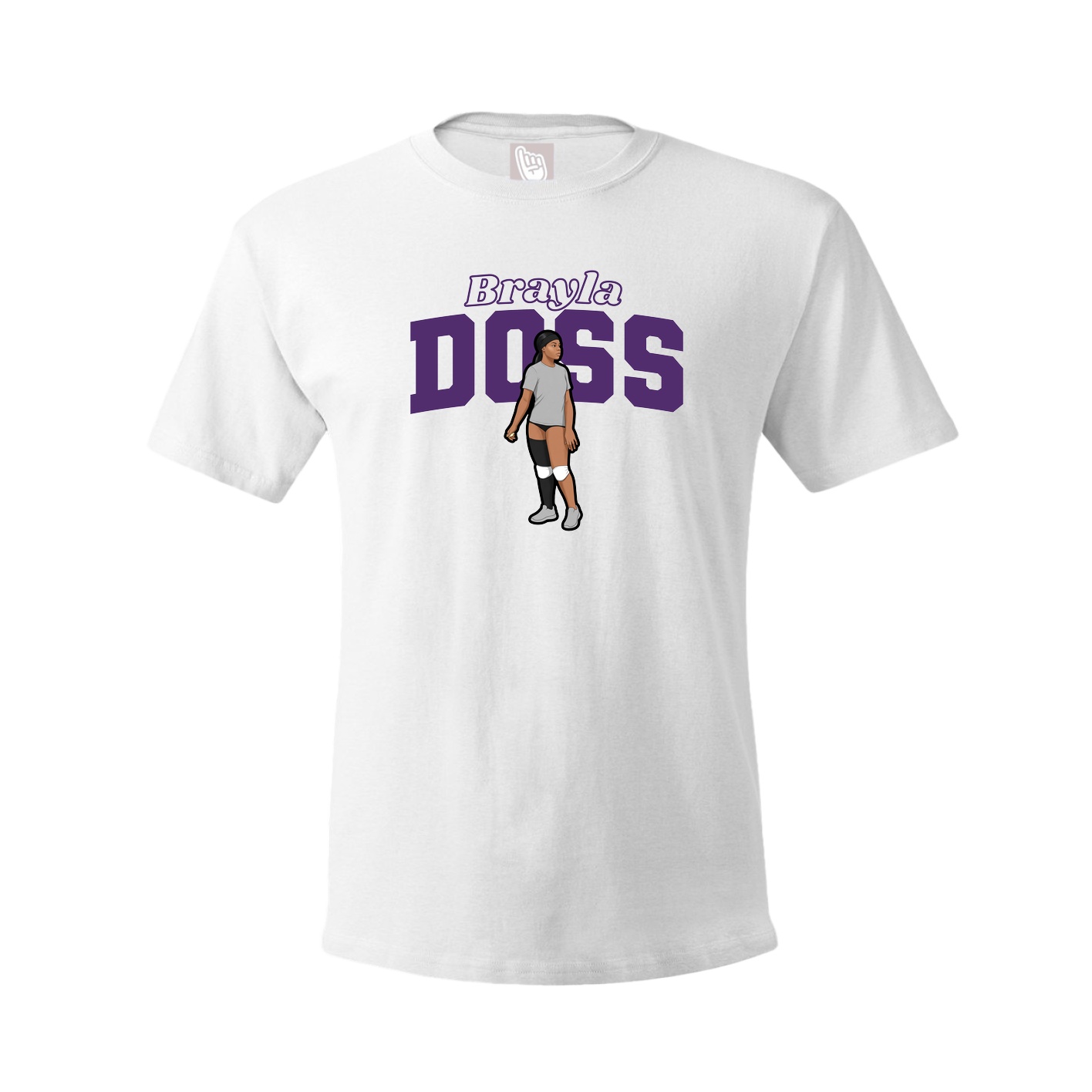 Youth Tee — Name Arch in White