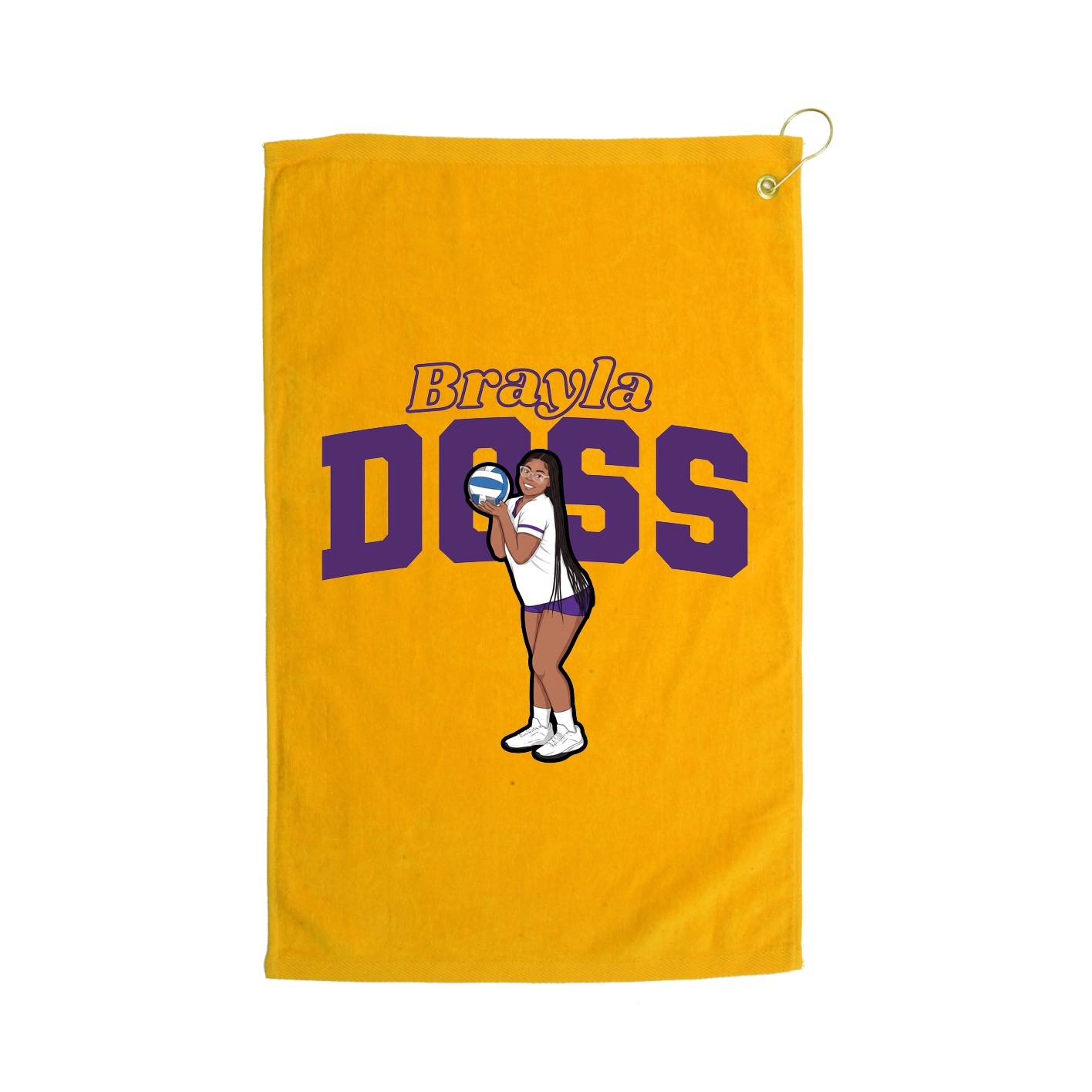 Golf Towel — Name Arch in Gold