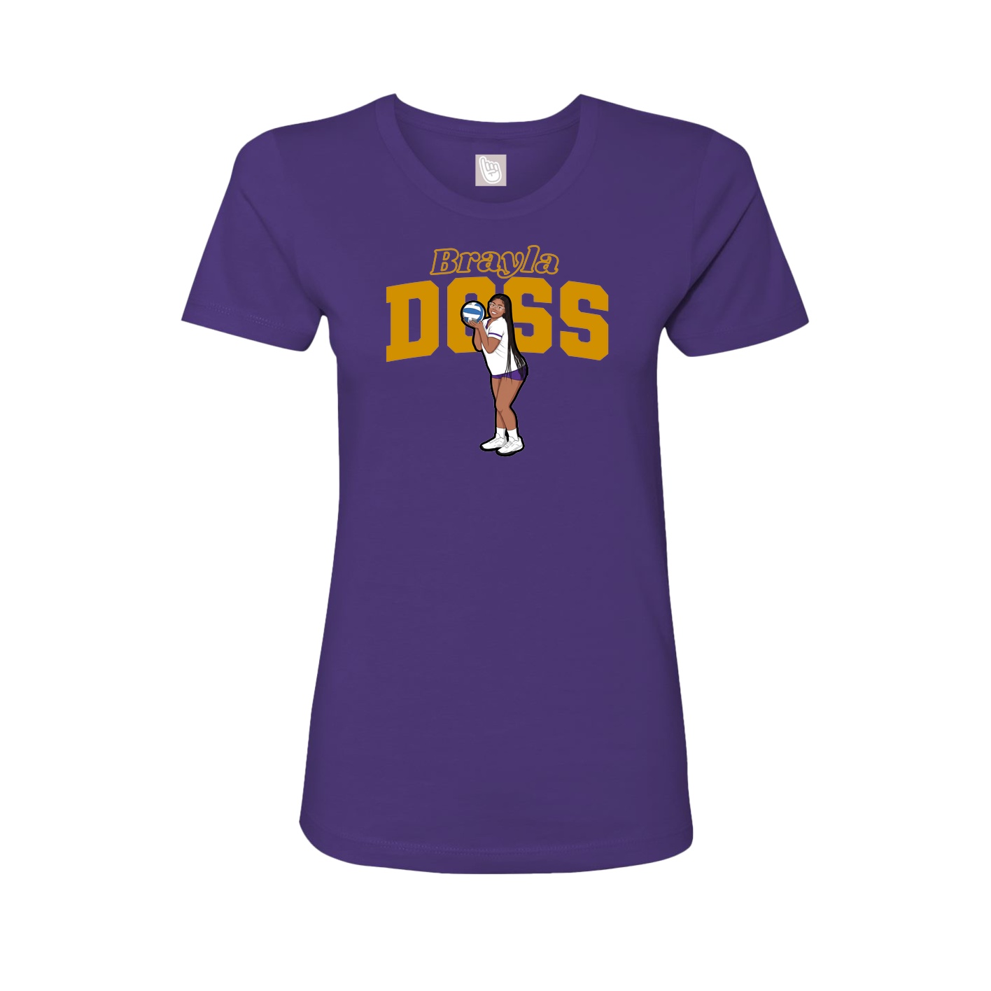 Fitted Women's Tee — Name Arch in Purple