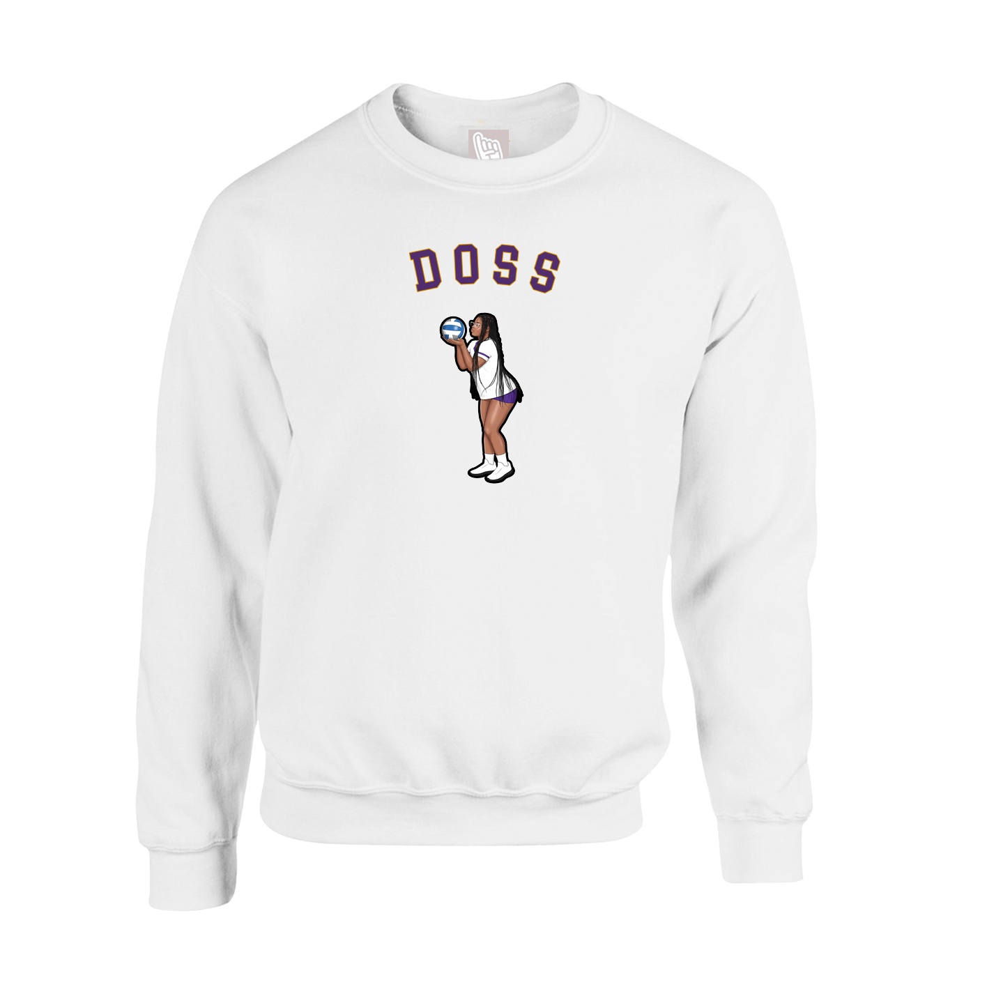 Fleece Crew — Shirsey Arch in White