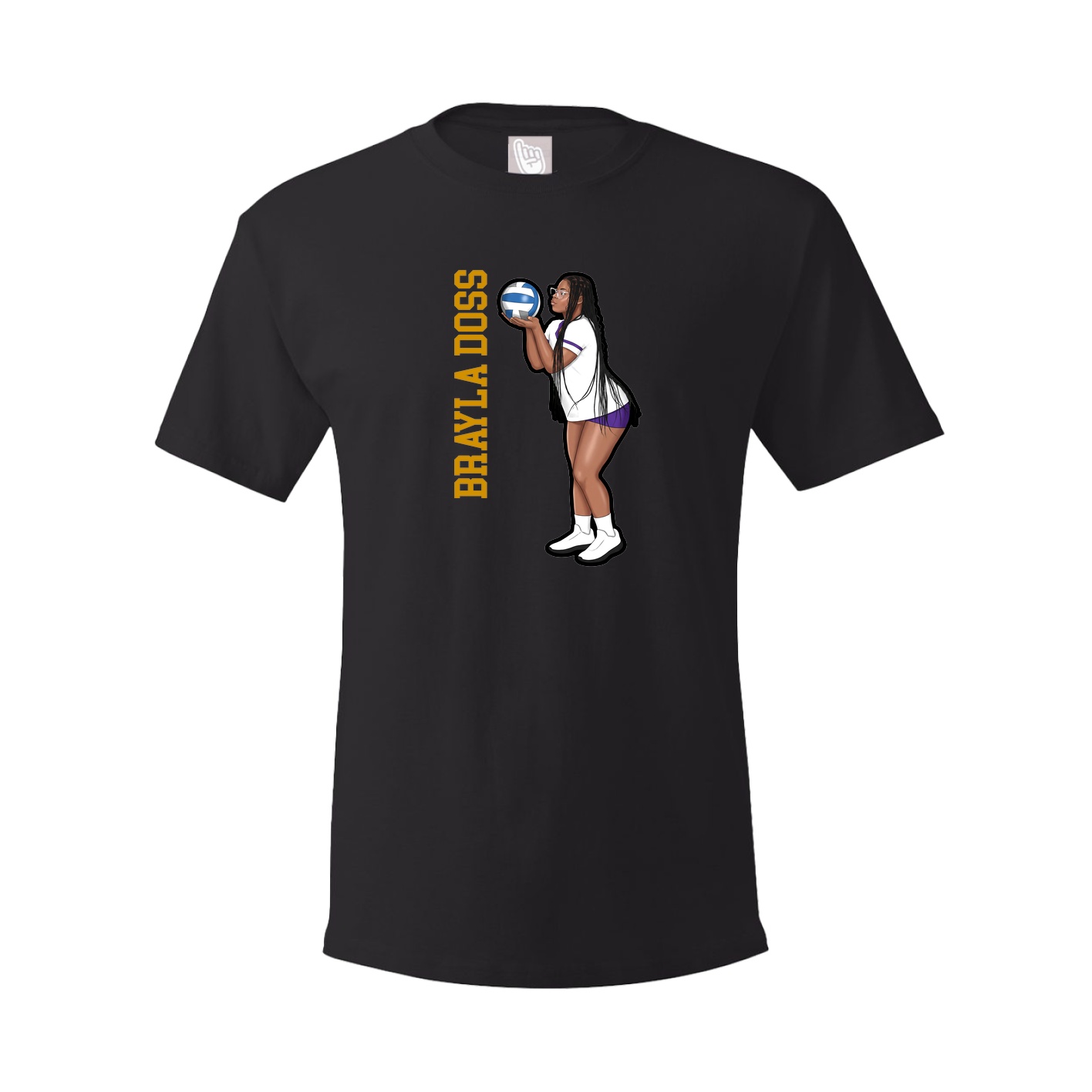 Youth Tee — Name Vertical in Black