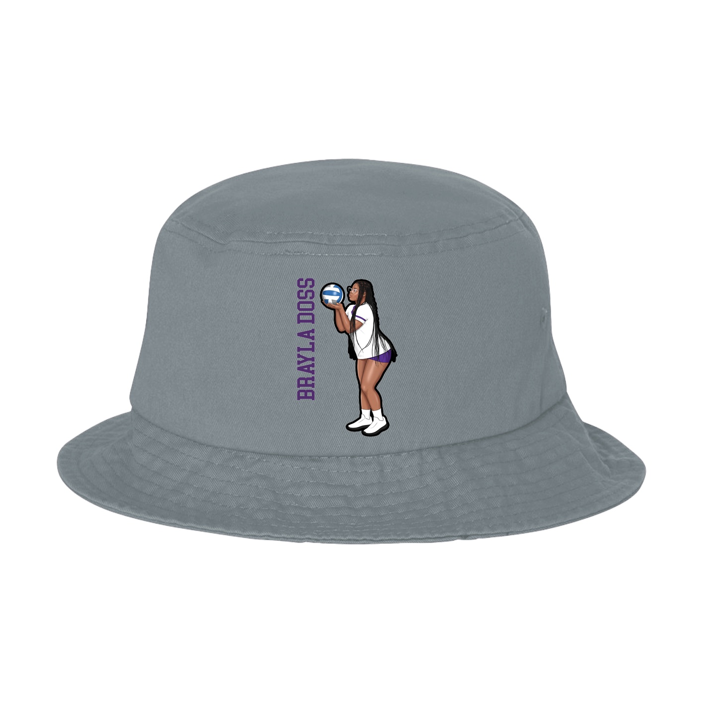 Bucket Cap — Name Vertical in Grey