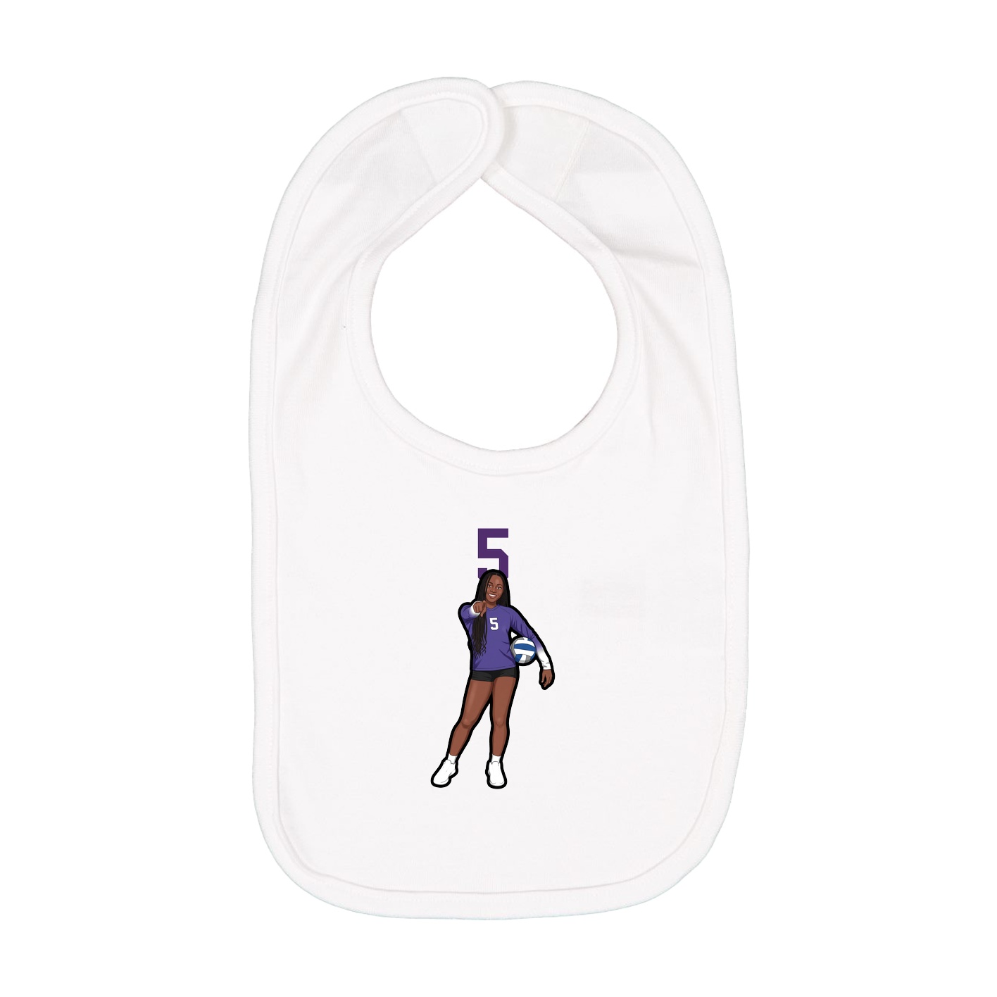 Infant Bib — Number Top in White