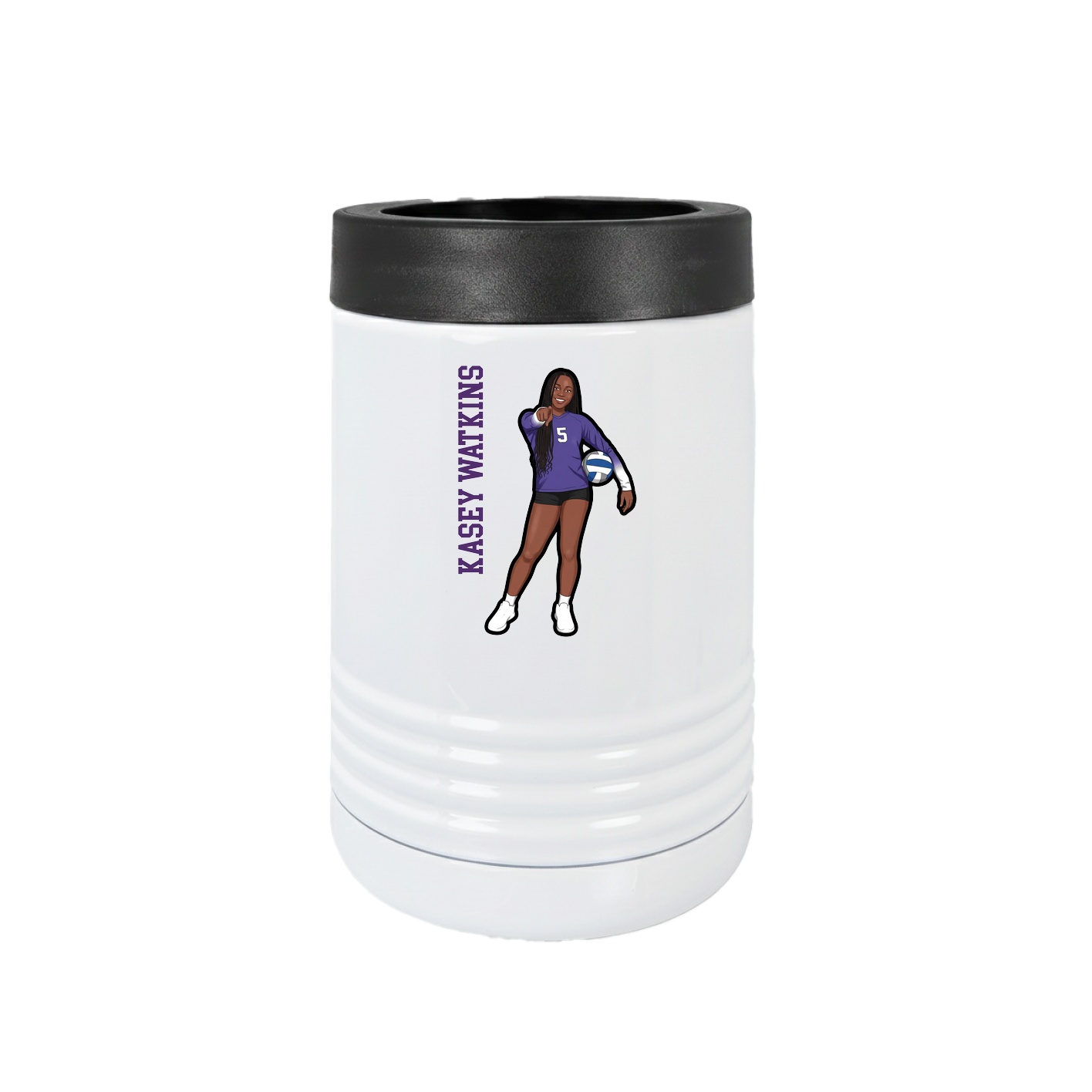 Beverage Holder — Name Vertical in White