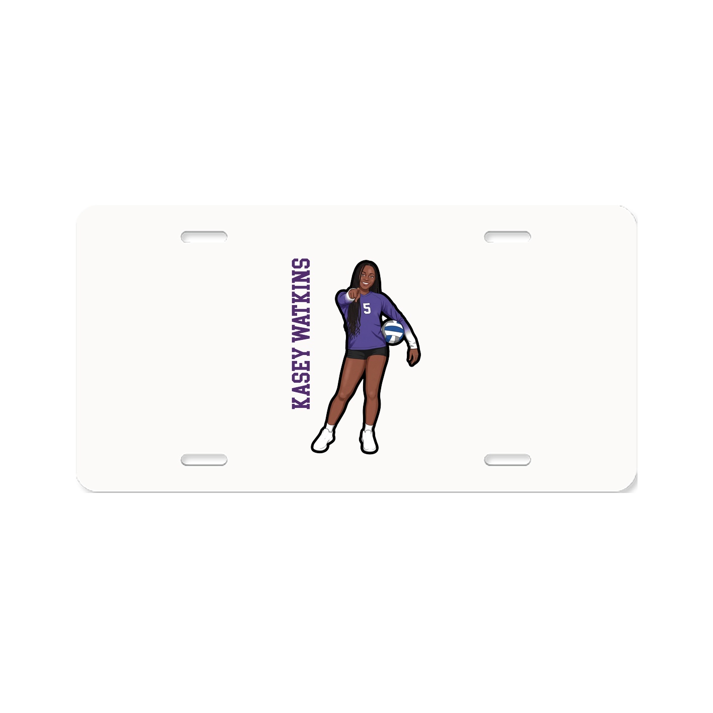 License Plate — Name Vertical in Classic