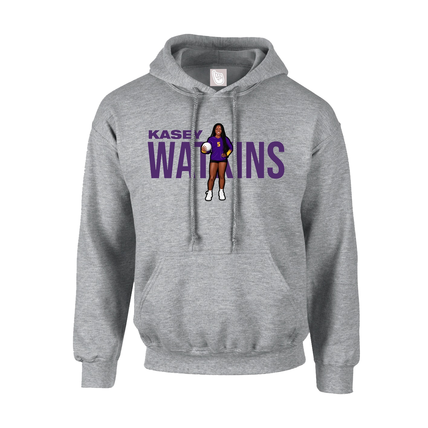 Hoodie — Player Name in Grey
