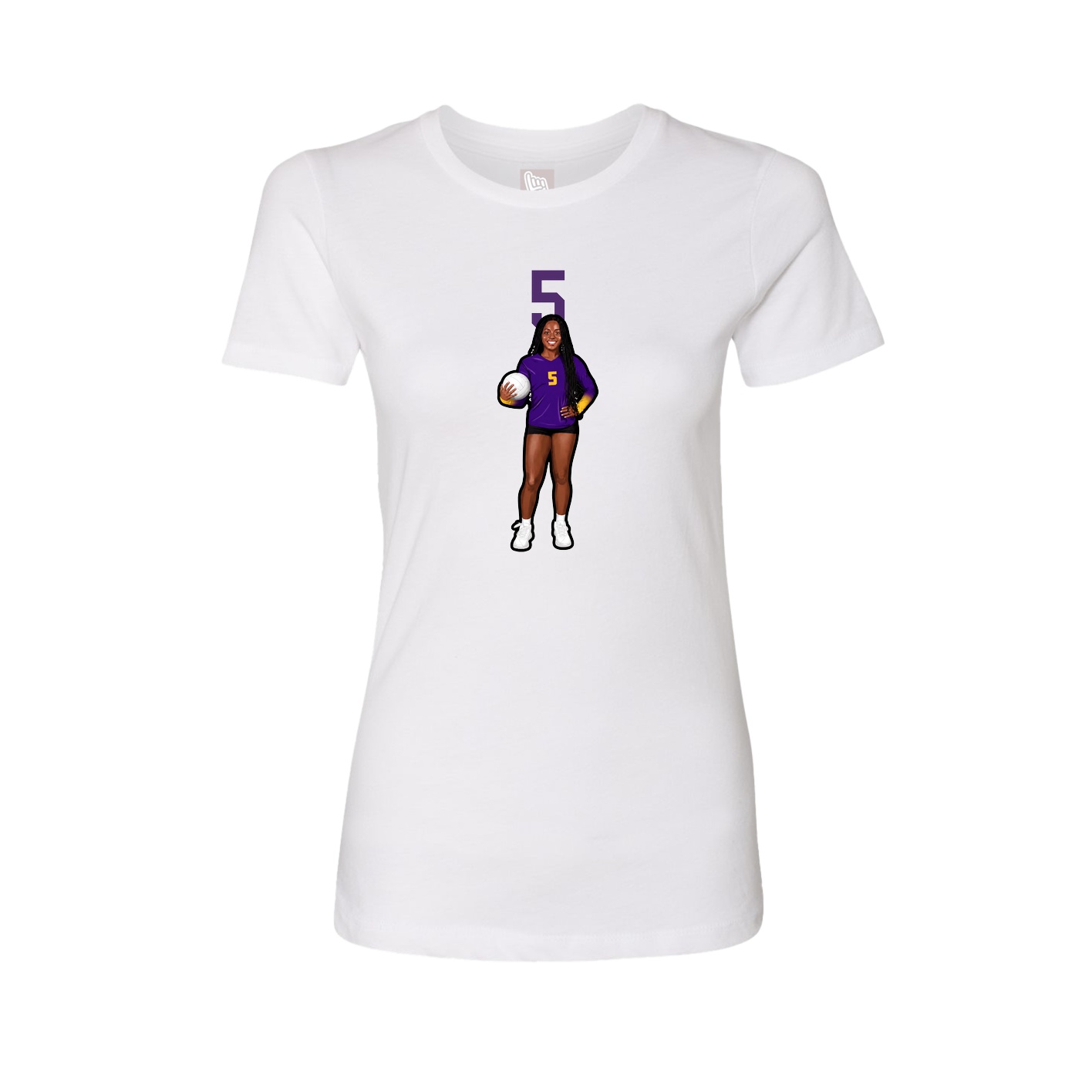 Fitted Women's Tee — Number Top in White