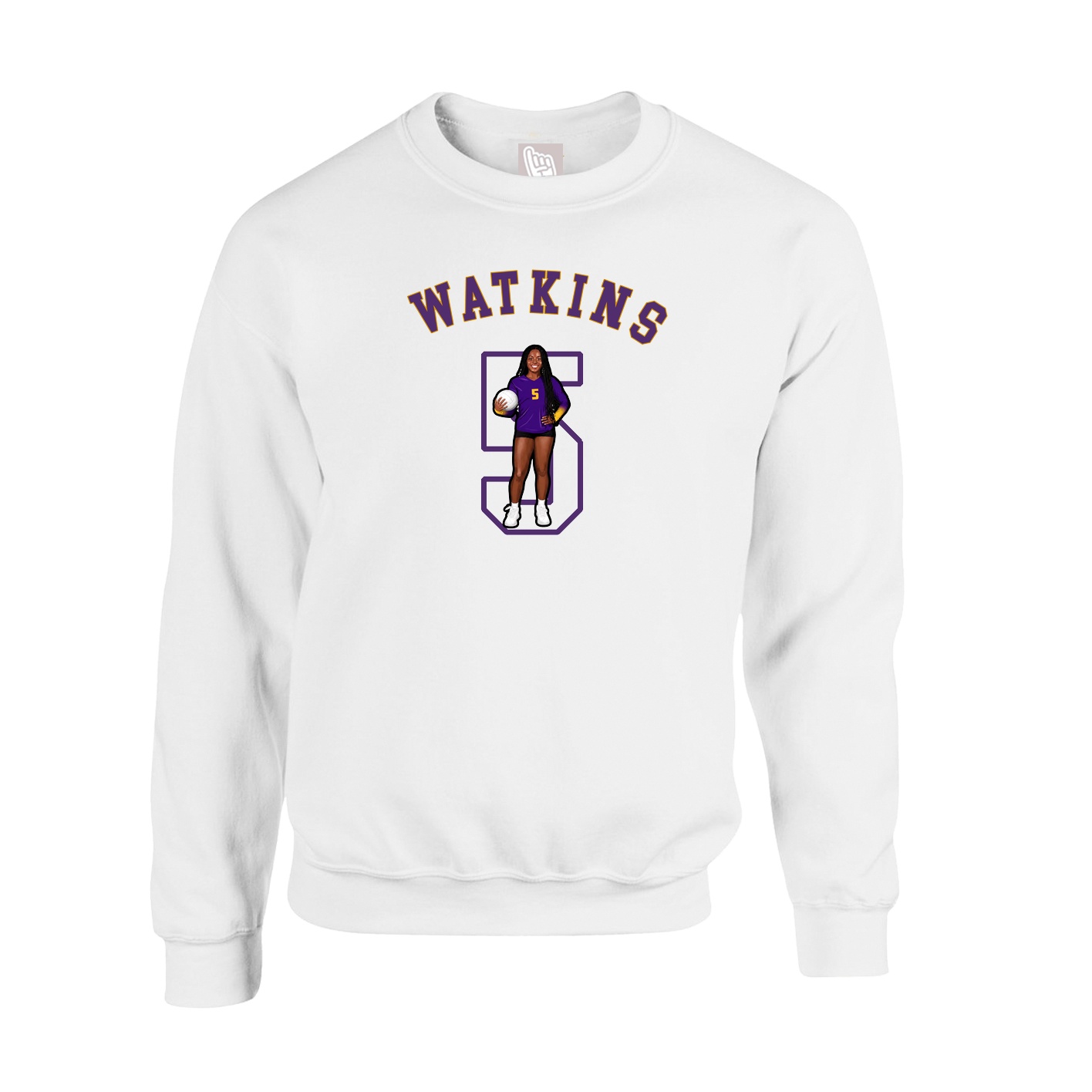 Fleece Crew — Shirsey Arch in White