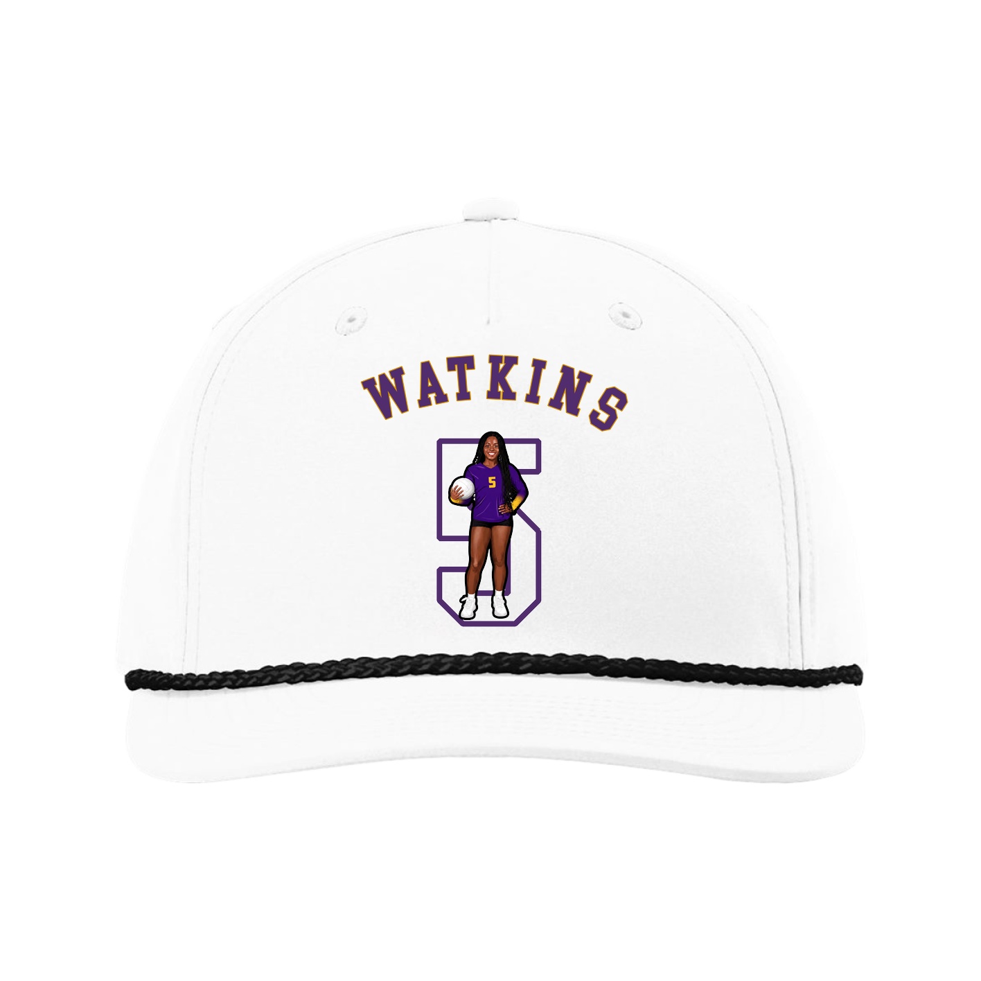 Five-Panel Classic Rope Cap — Shirsey Arch in White