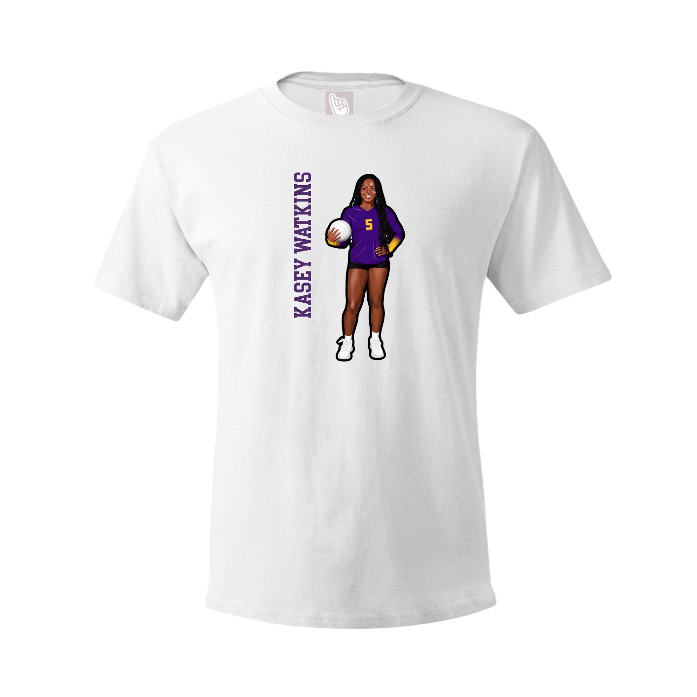 Youth Tee — Name Vertical in White