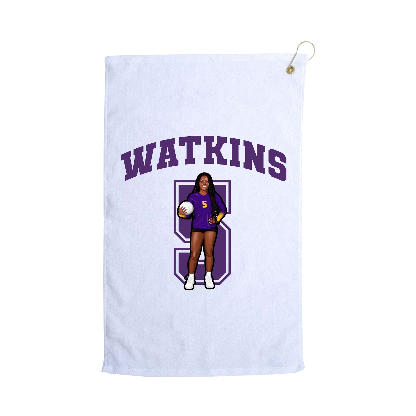 Golf Towel — Number in White