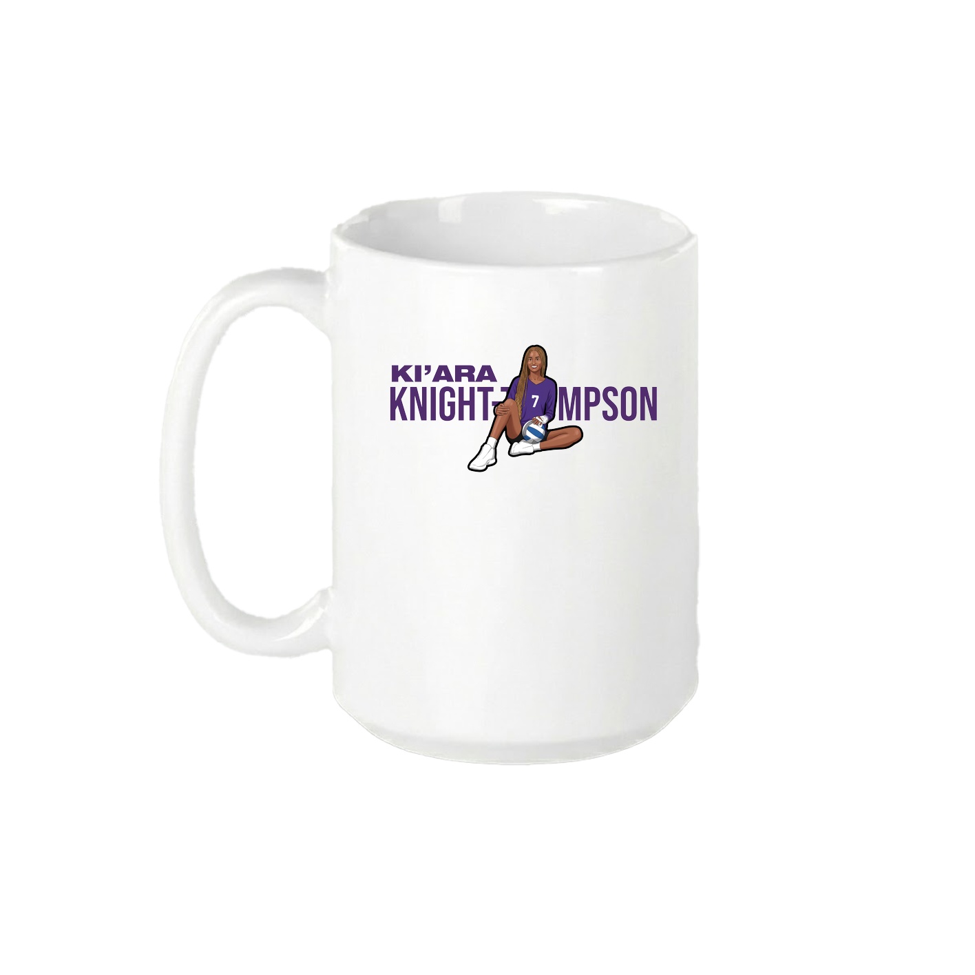 15oz Coffee Mug — Player Name in White