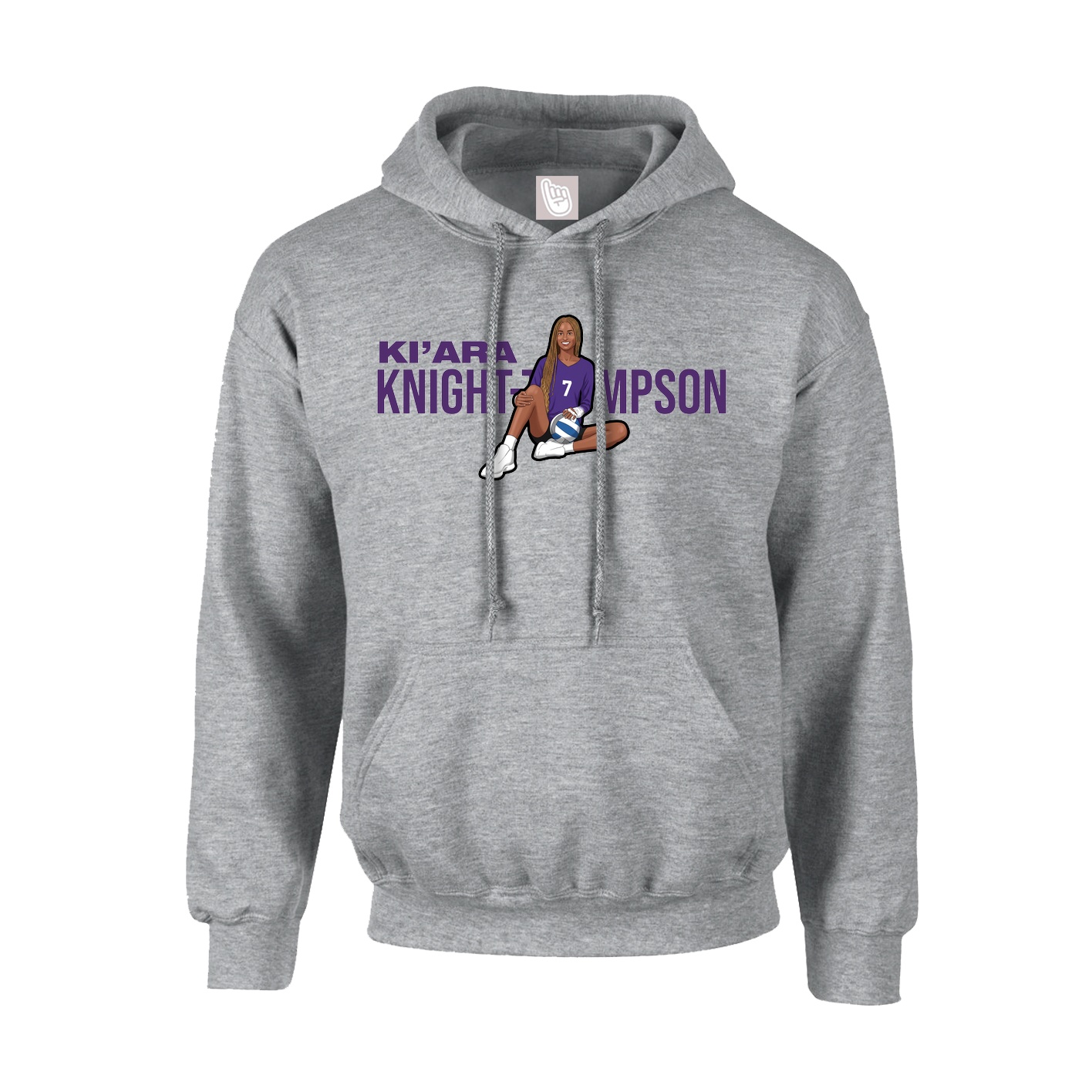 Youth Hoodie — Player Name in Grey