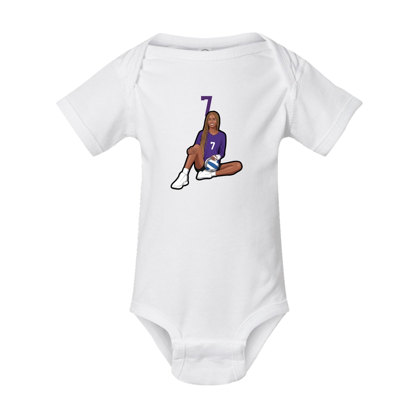 Baby Onesie — Number Top in White