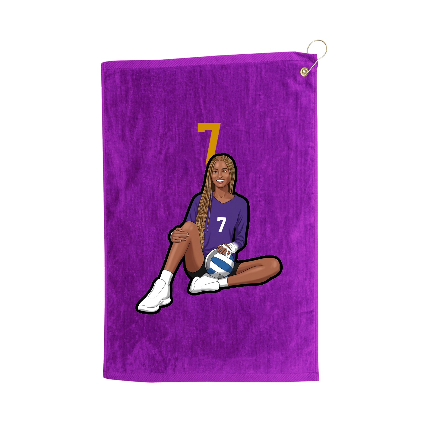 Golf Towel — Number Top in Purple