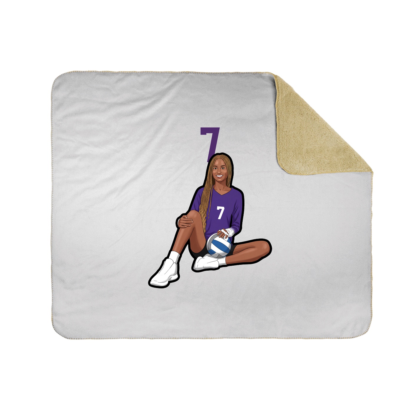 Throw Blanket — Number Top in White