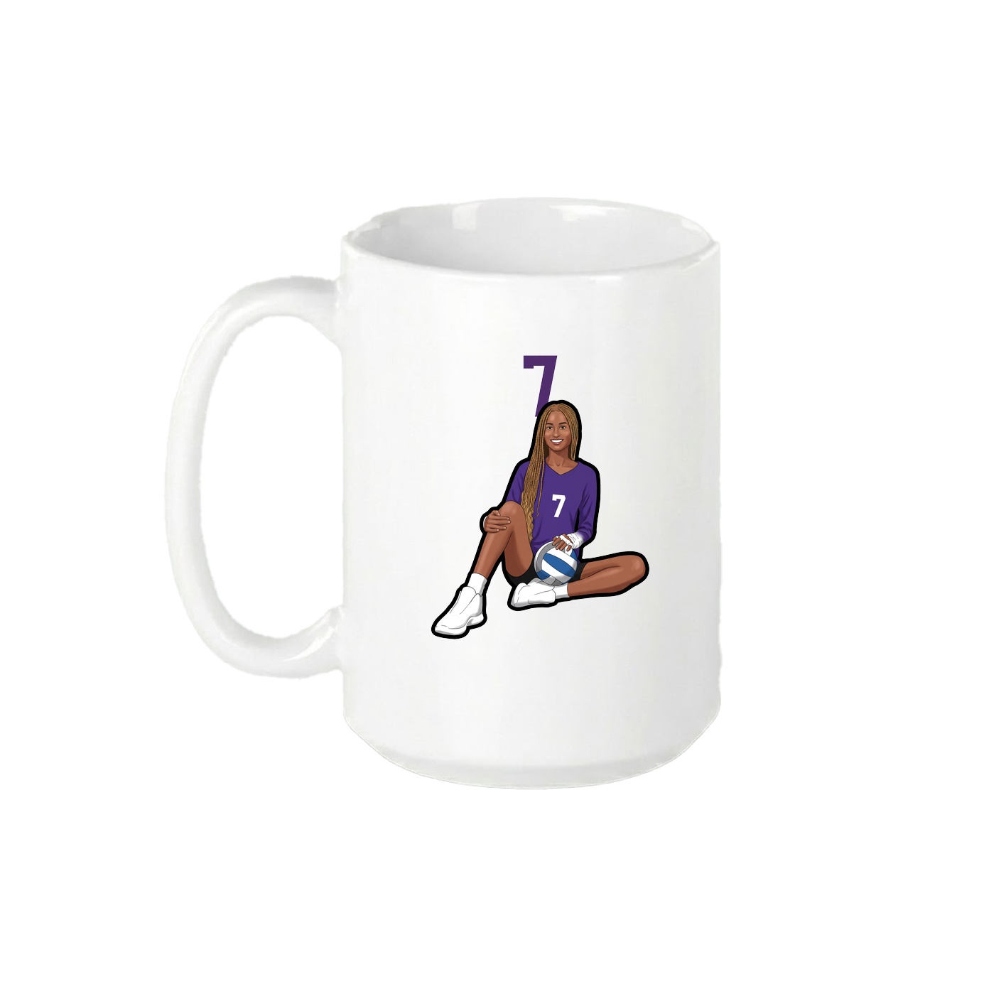 15oz Coffee Mug — Number Top in White