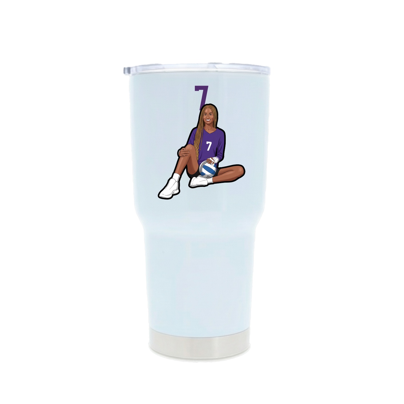 30oz Stainless Steel Tumbler — Number Top in White